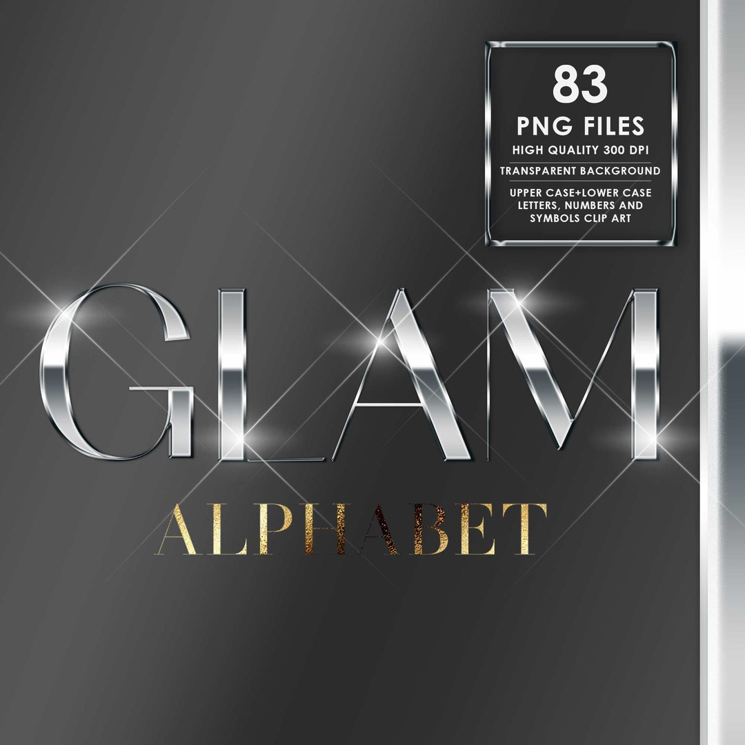 Silver Chrome Alphabet PNG Clip Art, Silver Letters Png, Glam Alphabet ...