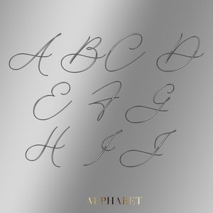 Silver Alphabet PNG, Silver Chrome Alphabet Clipart, Script Metallic ...