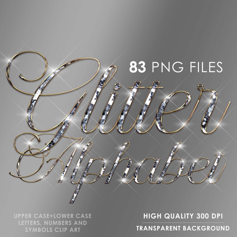 Bling Lettering Diamond Alphabet Png Clip Art, Silver Chunky Letters Png, Glitter ...