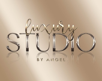 Gold Logo, Beauty Logo, Chrome Logo, Chrome Logo, Premade logo, Makeup Logo, Hair Logo, Luxury Logo, Nails Logo, Boutique Logo, Lash Logo