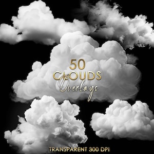 50 Nuvens Sobrepostas PNG, Nuvens Digitais, Nuvens Photoshop, Sobreposições de Fotografia, Transparente, Nuvens Clipart, Sobreposições de Nuvens