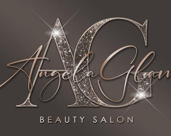 Glitter Beauty Logo, Glitter Luxury Logo, Sparkle Beauty Logo, Glam Logo, Boutique Logo, Salon Logo, Glitter Premade Logo, Cosmetics Logo