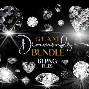 Diamanten clipartbundel 61 bestanden, diamanten png, glitter glitter diamanten en sterren overlays, bruids douche bruiloft clipart, sieraden clipart