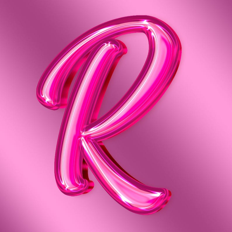 Pink Letter R Airal Font 3d Clean Pink 3D Alphabet Clipart, Hot Pink Balloon Letters, Glossy Font (83 PNG ...