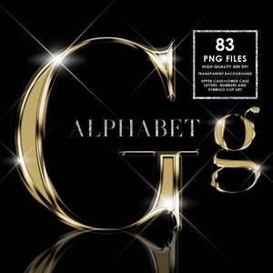 Alphabet doré chromé PNG Clip Art, lettres chromées dorées Png, Alphabet scintillant, police d'or Png, feuille d'or, lettres métalliques, téléchargement numérique
