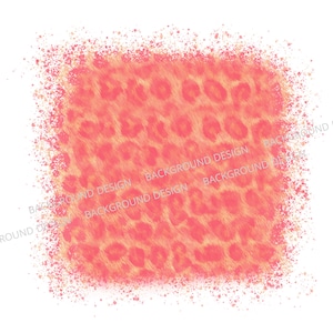 Distressed Leopard Frame Png, Pink Leopard Background, Pink Logo Background, Leopard Brush Stroke, Splash, Grunge Cheetah Sublimation Design