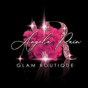 Glitter roze en gouden logo, premade logo-ontwerp, cosmetica-logo, boutique-logo, wenkbrauwlogo, nagellogo, schoonheidslogo, haarlogo, luxelogo