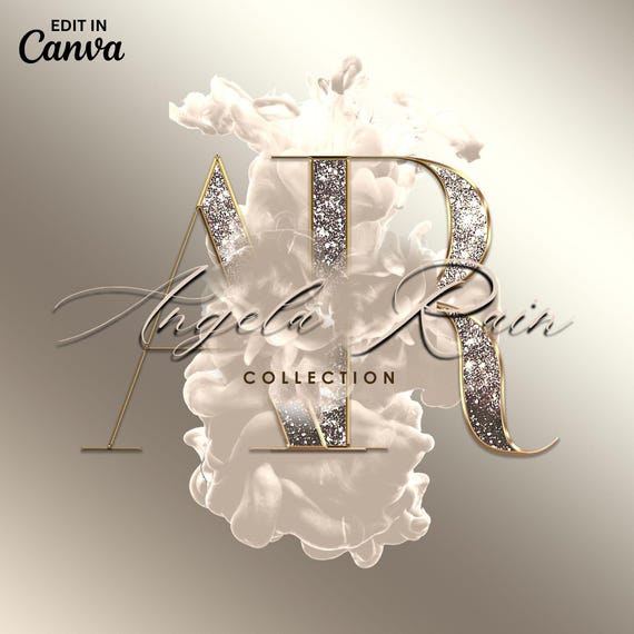 Editable Glitter Logo Design Template, DIY Branding (png, jpg, pdf)