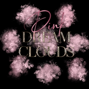 Chmura dymu png, Różowe tło logo png, Clipart Dream Clouds, Nakładki dymu, Dym PNG, Nakładka z iskierkami, Chmura brokatu, Pobieranie cyfrowe