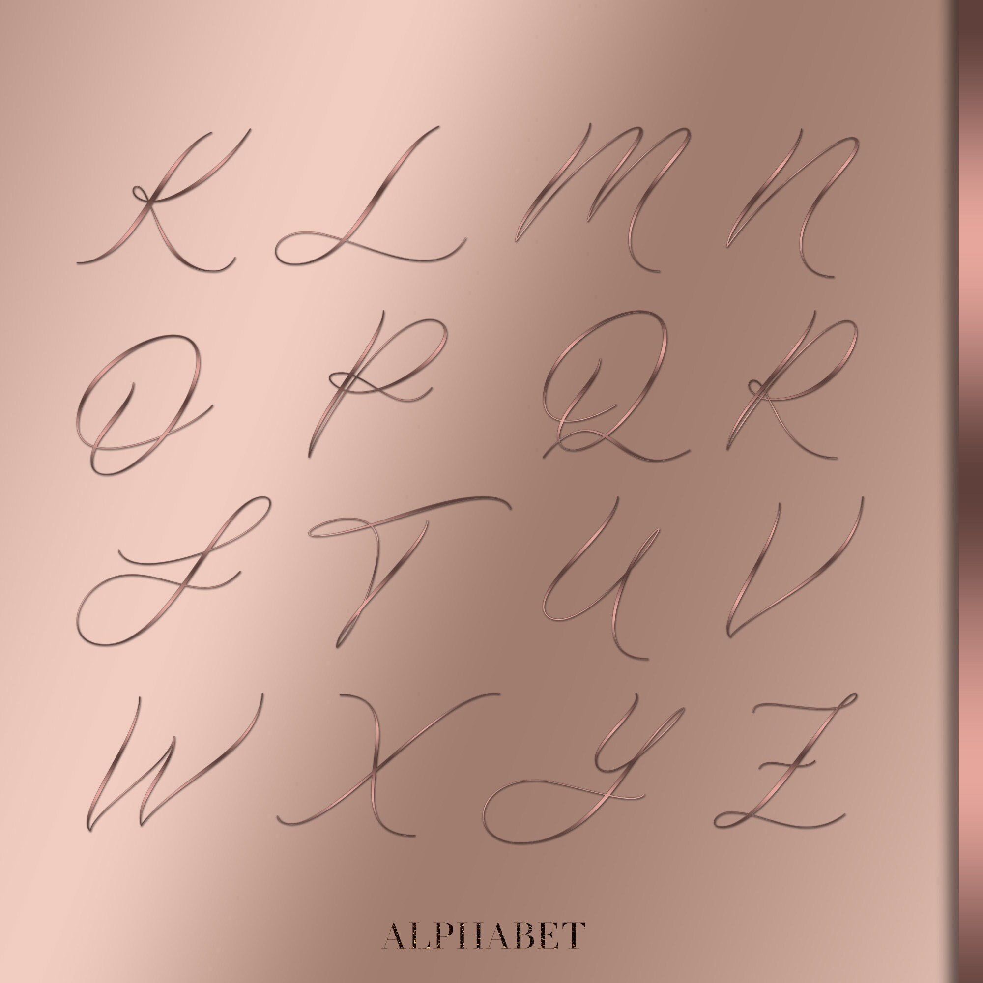 Rose Gold Alphabet PNG, Pink Foil Alphabet, Gold Letters, Script ...