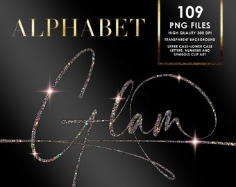 Diamond Alphabet Png Clipart, Script letters Png, Glitter Alphabet PNG, Sparkling letters, Diamond letters, Bling Alphabet, Digital download