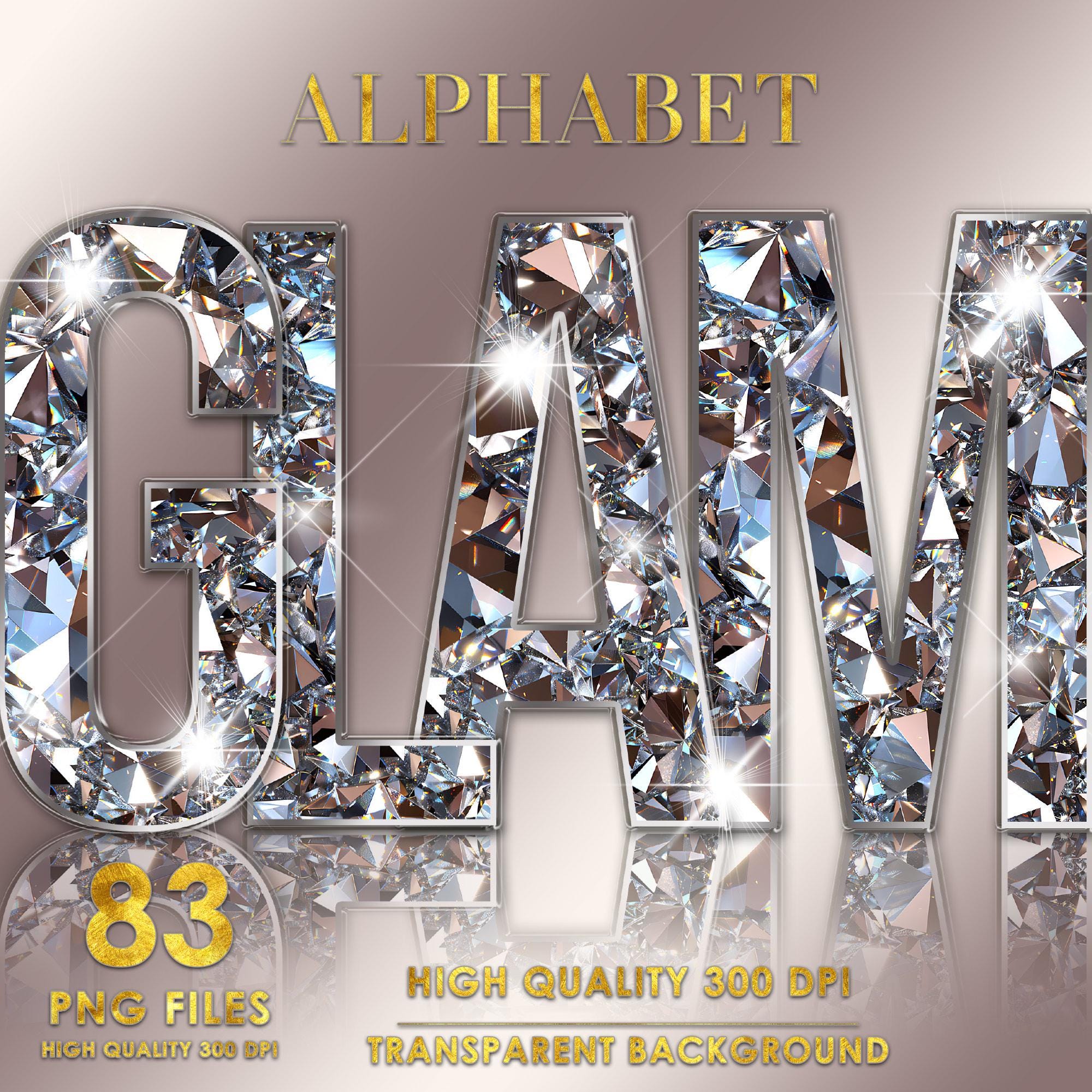 Diamond Alphabet PNG Clipart, Glitter Alphabet PNG, Glam Letters ...