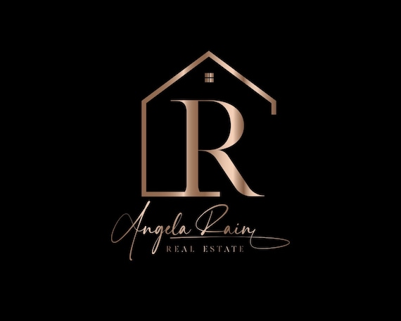Premade Real Estate Logo Design, Realtor logo, Rose gold logo. Text logo, Premade logo design, Agent House Logo, Signature logo, Modern logo