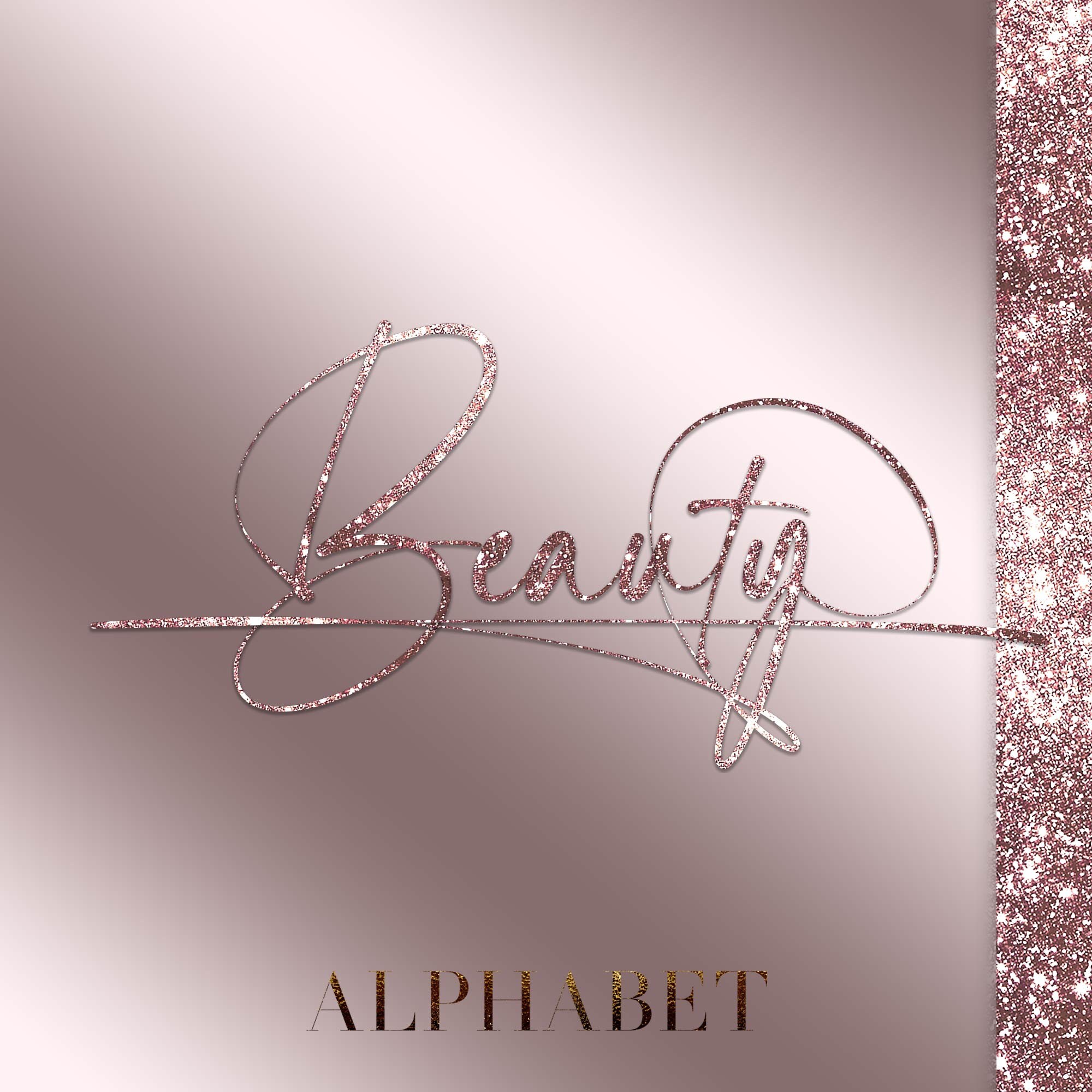 Rose Gold Glitter Alphabet Clip Art, Pink Alphabet PNG, Glitter Letters ...