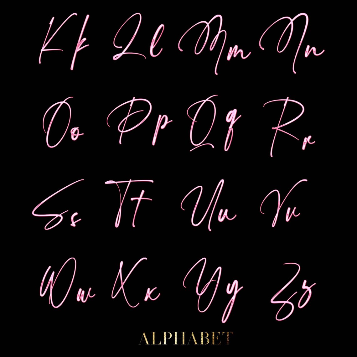 Rose Gold Alphabet Png Clip Art, Pink Alphabet PNG, Rose Gold Chrome ...
