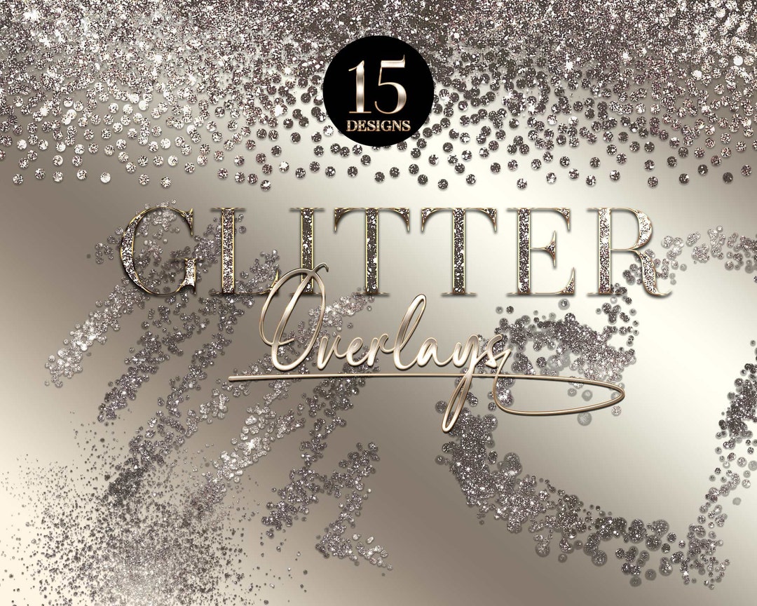 Gold Glitter Confetti Clipart, Gold Glitter Overlays, Sparkling Glitter