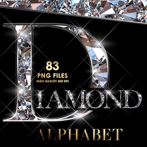 Alfabeto de diamantes PNG, Alfabeto brillante PNG, Alfabeto glamuroso, Letras de diamantes, Letras brillantes PNG, Letras brillantes, Descarga digital