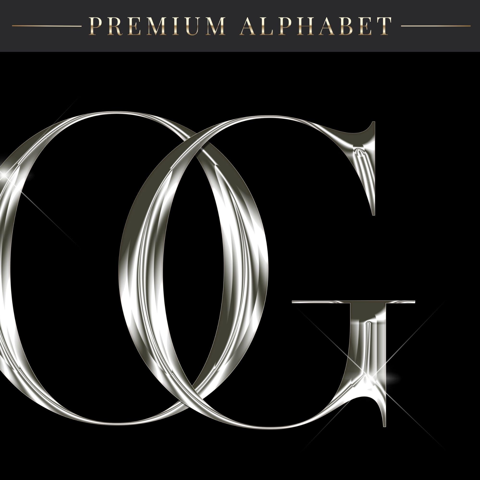 Luxury Silver Chrome Alphabet Clipart, Shiny Metallic Letters PNG ...