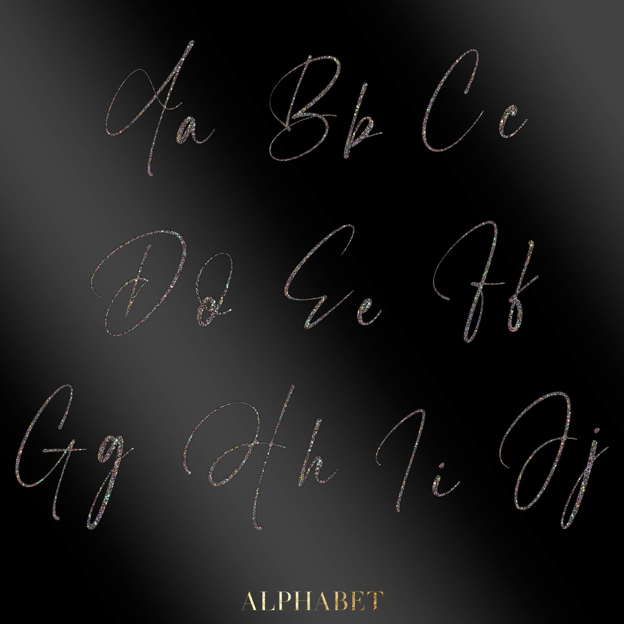 Diamond Alphabet Png Clipart, Script Letters Png, Glitter Alphabet PNG ...