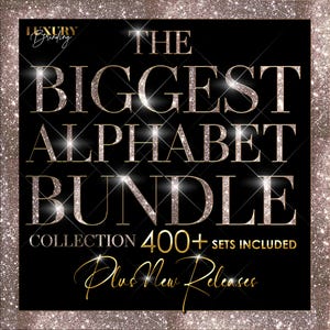 COLECCIÓN COMPLETA DE IMÁGENES DEL ALFABETO - Todos los diseños de letras del pasado y del futuro - Acceso a Google Drive - Paquete de alfabeto brillante, descarga digital