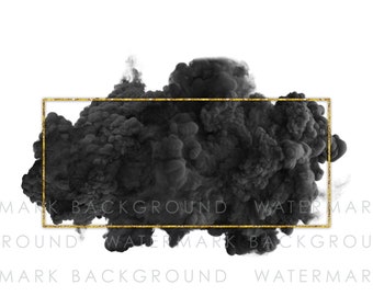 Logo Background Png, Black Brush Stroke png, Black smoke gold frame, Watercolor clipart, Black splash alcohol ink, Banner, Instant download
