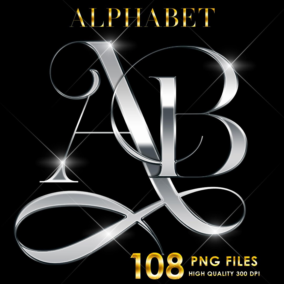 Silver Chrome Alphabet PNG Clip Art, Silver Letters Png, Luxury ...