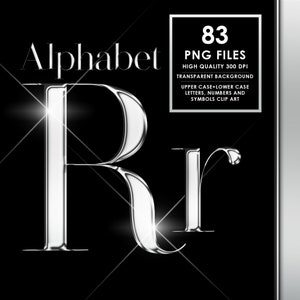 Silver Chrome Alphabet PNG, Silver Chrome Letters, Glam Alphabet, Silver letters, Silver foil alphabet, Metal alphabet, Digital download