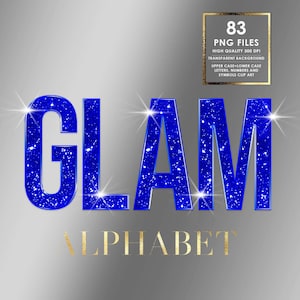 Glitter Blue Alphabet PNG Clip Art, Diamond Alphabet PNG, Glam Letters Png, Bling, Blue Chrome Alphabet, Sparkle Letters, Digital download