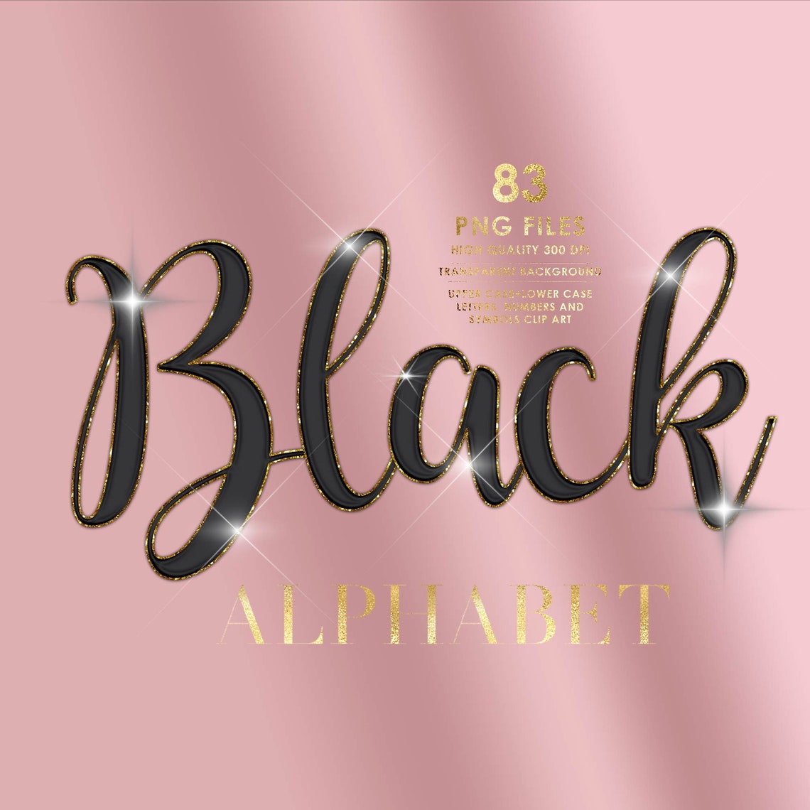 Glitter Black Alphabet PNG Clip Art, Glitter Letters, Script Alphabet ...