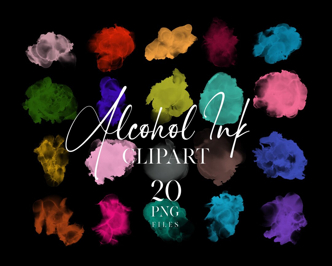 Colorful Watercolor Splashes Clipart, Alcohol Ink, Watercolour Circles ...
