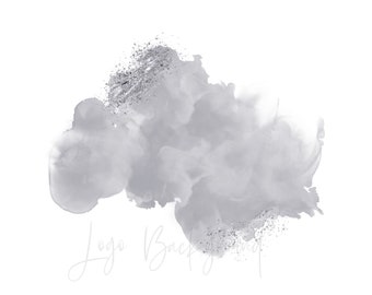 Aquarelle de fond gris splash, clipart cadre circulaire (PNG/JPG)