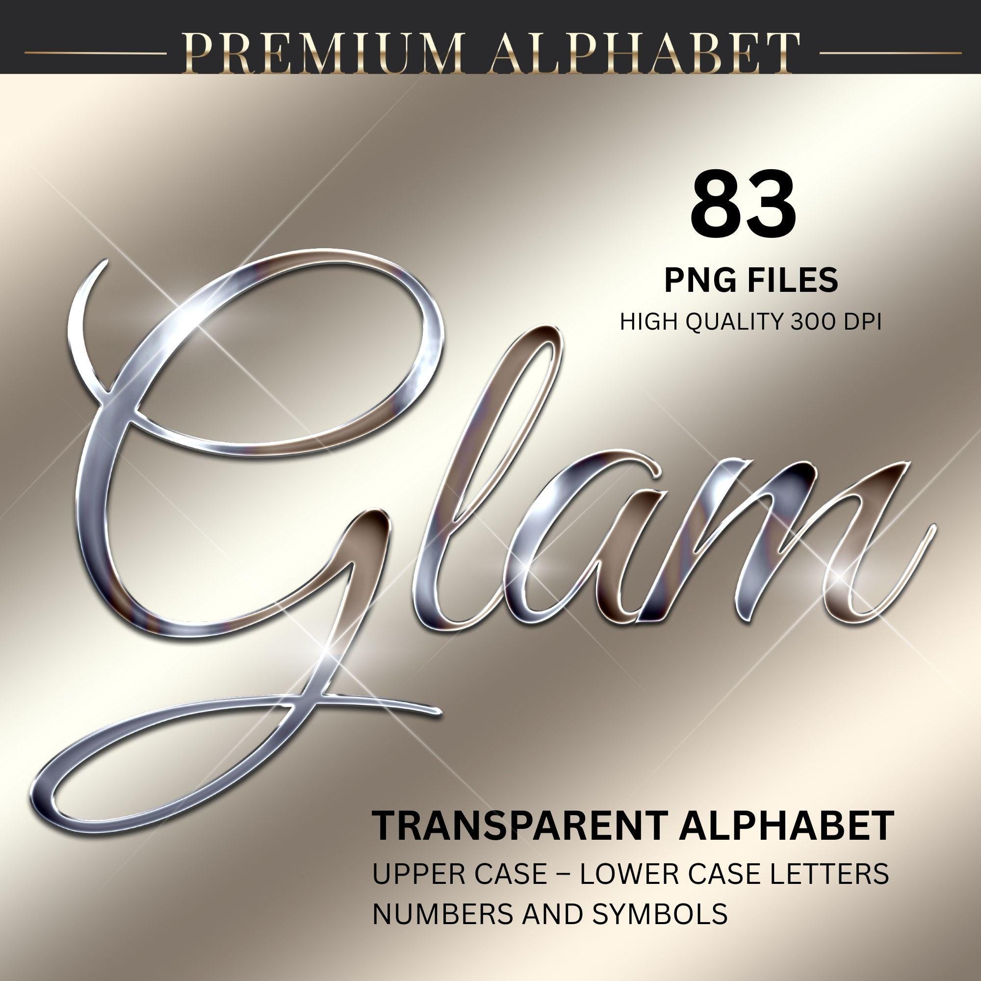 Digital Transparent Silver Alphabets Png Clip Art, Silver Script Font ...