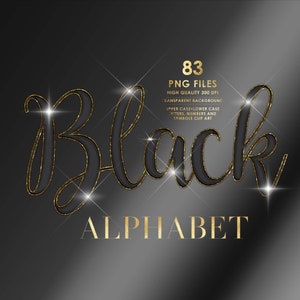 Glitter Black Alphabet PNG Clip Art, Glitter Letters, Script Alphabet ...