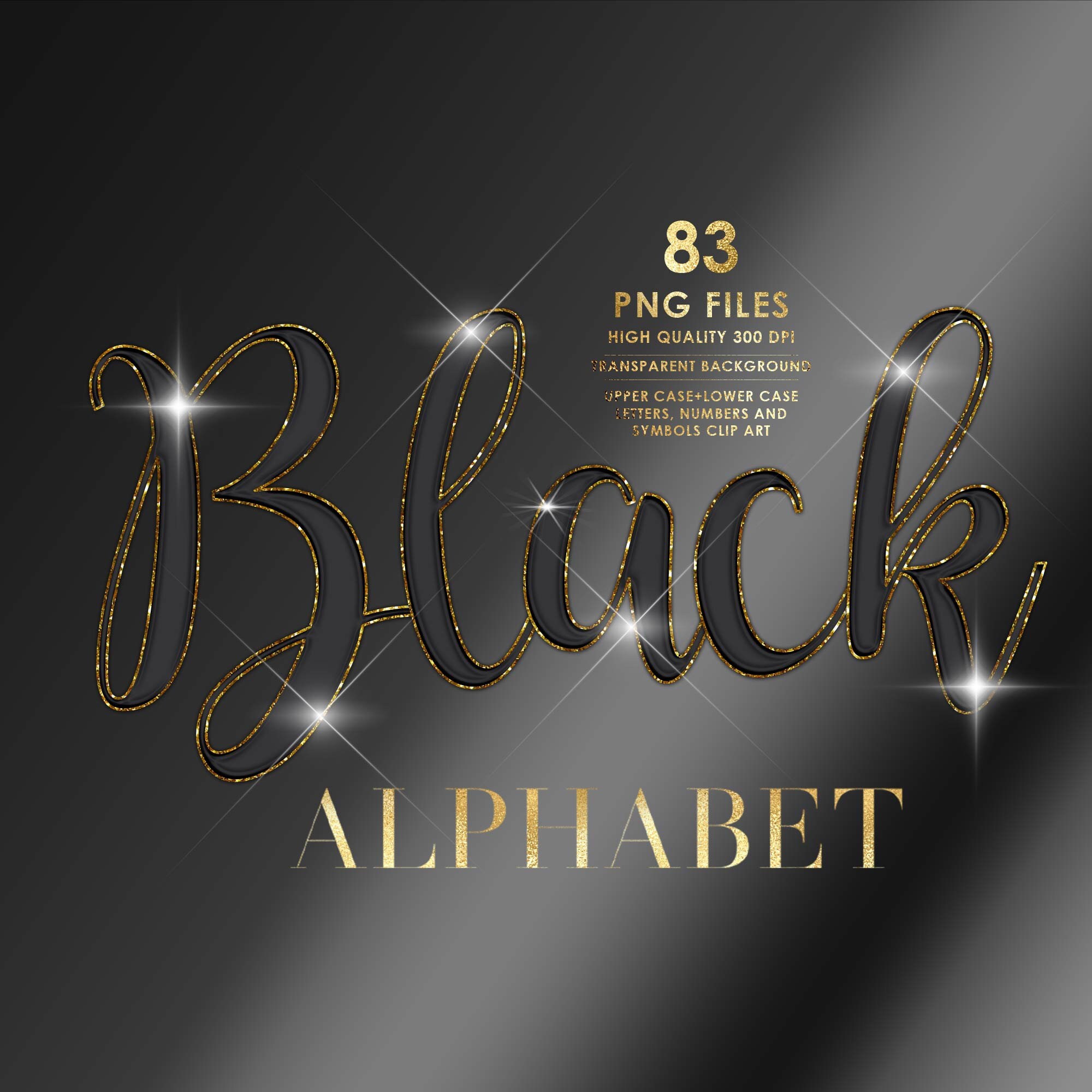 Glitter Black Alphabet PNG Clip Art, Glitter Letters, Script Alphabet ...