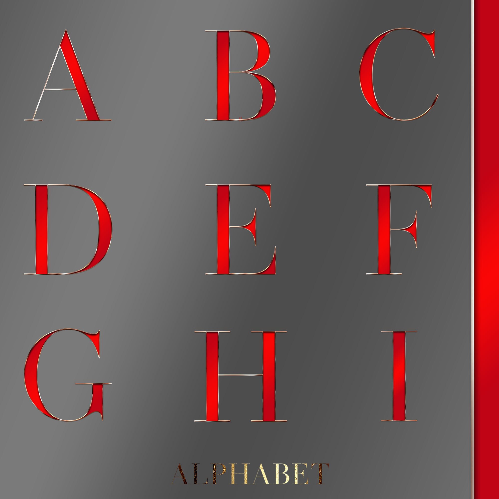 Rust red and gold alphabet tile print with diamond grids and zigzag stitch borders