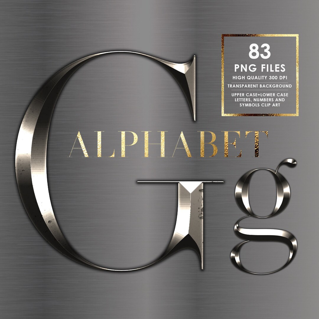 Silver Chrome Alphabet PNG Clip Art, Silver Chrome Letters, Silver Font ...