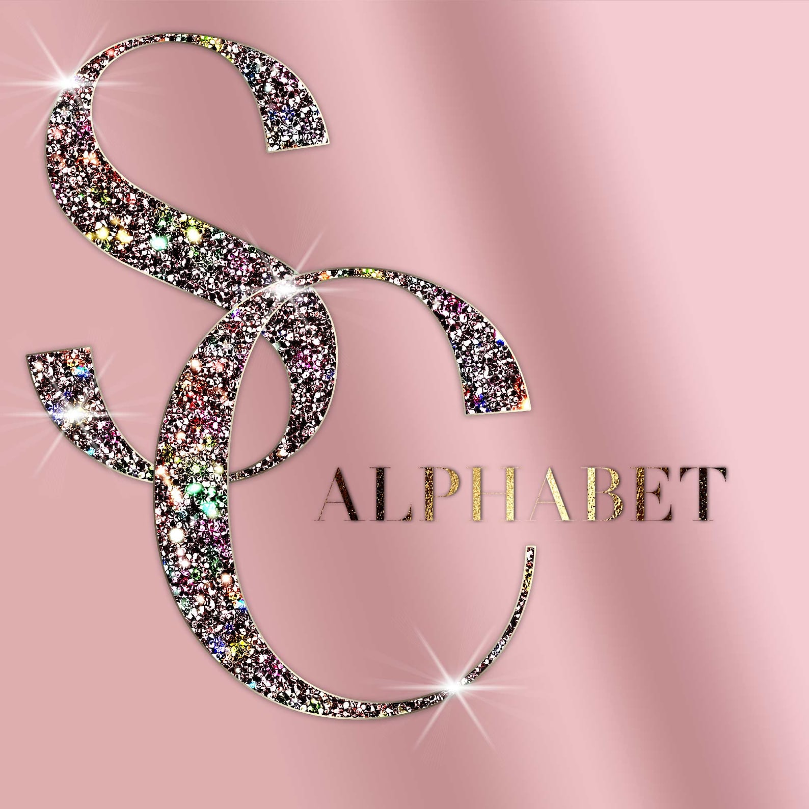 Glitter Pink Alphabet Clipart, Diamond Alphabet PNG, Glam Alphabet ...