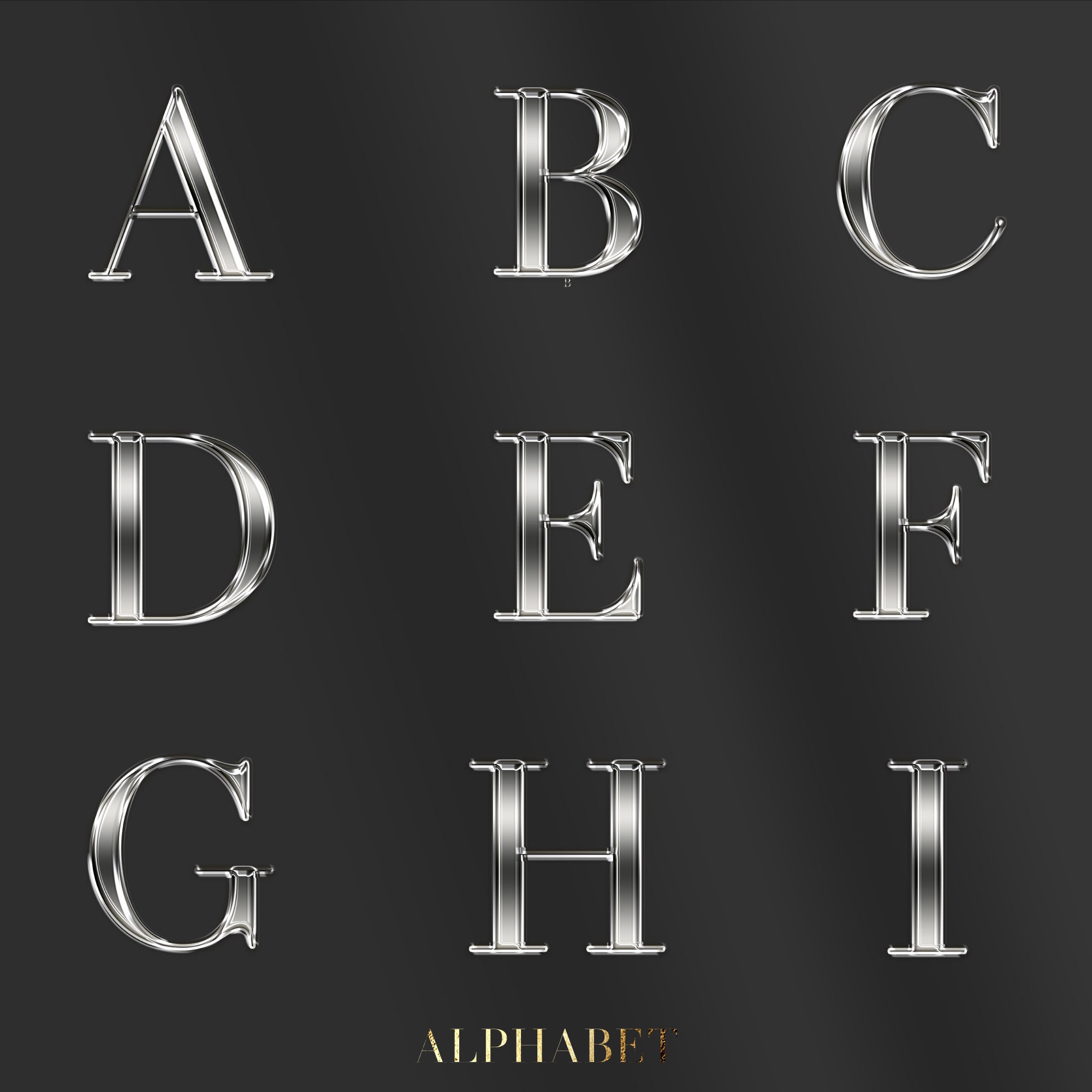 Liquid Silver Chrome Alphabet PNG Clip Art, Silver Letters Png, Luxury ...