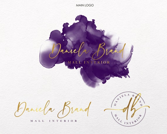 Purple Gold Watercolour Smoke Beauty Logo, Premade Logo Design, Boutique  Logo, Jewelry Logo, Nail Logo, Shop Logo, Luxury Logo, Signature 