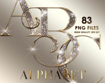 Diamond Alphabet PNG Clipart, Glitter Alphabet PNG, Diamond Letters, Bling Alphabet, Sparkling Letters, Gold Alphabet Png, Digital download