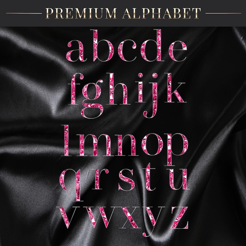 Hot Pink Diamond Alphabet PNG Bundle, Luxury Crystal Letters Clipart ...