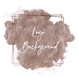 Neutral Logo Background Png, Beige Brush Stroke png, Square frame, Beige Watercolor, Glitter gold frame, Smoke design, Instant download