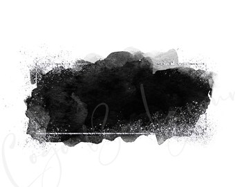 Logo Background Png, Black Brush Stroke png, Glitter Black frame, Watercolor clipart, Splash, Square border frame, Ink , Instant download