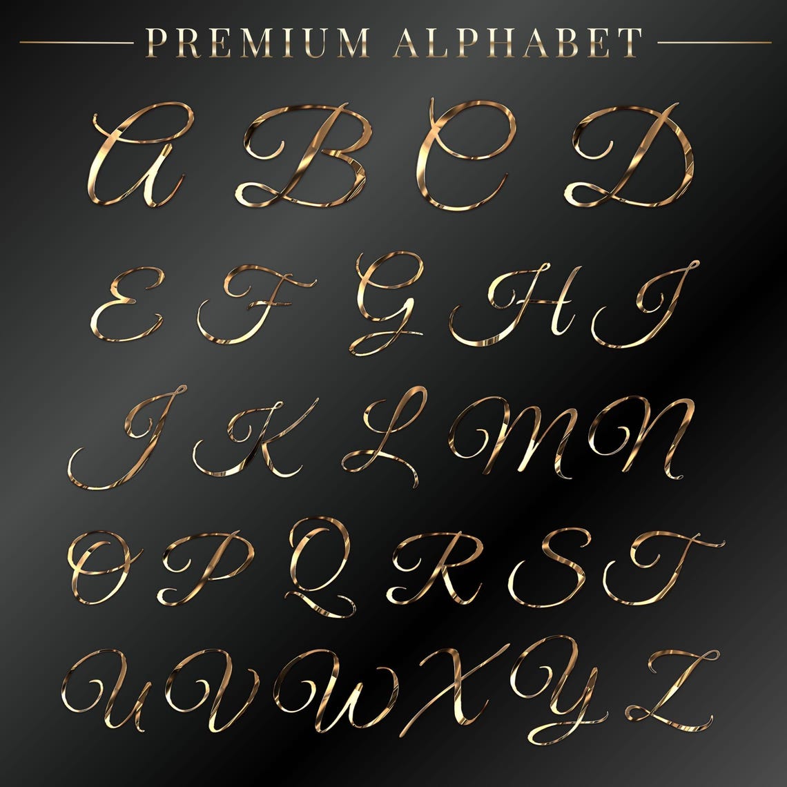 Luxury Chrome Alphabet PNG | Gold Metallic Font Clipart, Shiny Text ...