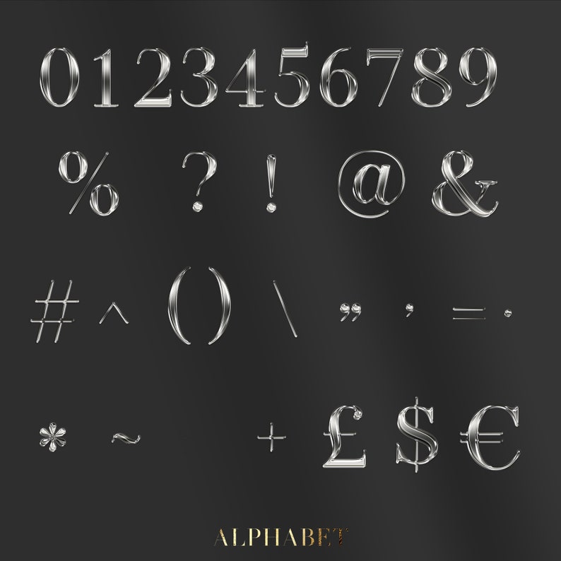 Liquid Silver Chrome Alphabet PNG Clip Art, Silver Letters Png, Luxury ...
