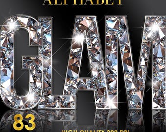 Diamond Alphabet PNG Clipart, Glitter Alphabet PNG, Glam Letters, Diamond Letters, Bling Letters Png, Sparkling Letters, Digital download