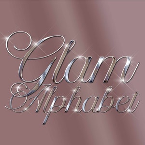 Silver Metallic Script Silver Chrome Alphabet Clipart, Silver Alphabet PNG, Metallic Letters ...