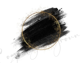 Logo Background Png, Black Brush Stroke png, Glitter Black frame, Black Watercolor clipart, Black Splash, Black circle png, Instant download