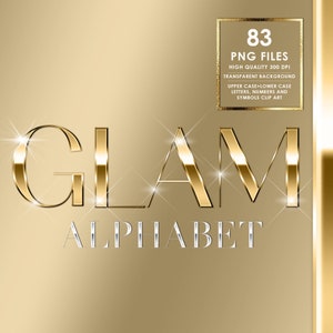 Gold Chrome Alphabet PNG Clip Art, Gold Chrome Letters Png, Glam, Lettres en feuille d’or, Alphabet métallique, Lettres scintillantes, Téléchargement numérique