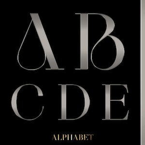 Silver foil Alphabet PNG Clip Art, Silver Chrome Alphabet, Silver foil letters, Silver Letters, Glam Alphabet, Metallic, Digital download